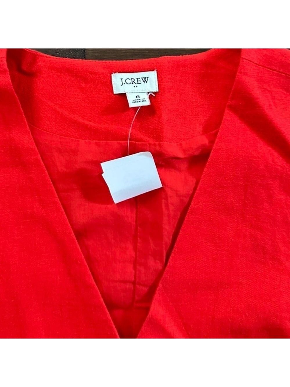 J.Crew-Button-front linen-blend vest, red size 6-NWT - Picture 13 of 15